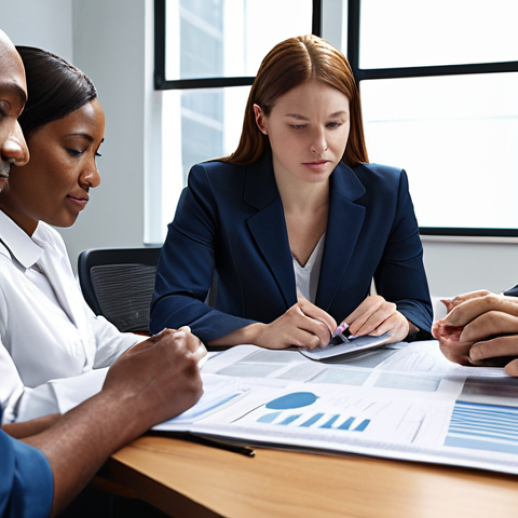 **

*   **Prompt:** "Effective policy implementation. A diverse team of public servants collaborating on a government project, reviewing documents and using technology. Focus on efficiency and transparency."

**