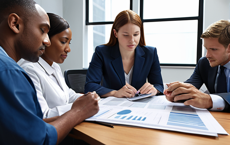 **
* **Prompt:** "Effective policy implementation. A diverse team of public servants collaborating on a government project, reviewing documents and using technology. Focus on efficiency and transparency."
**