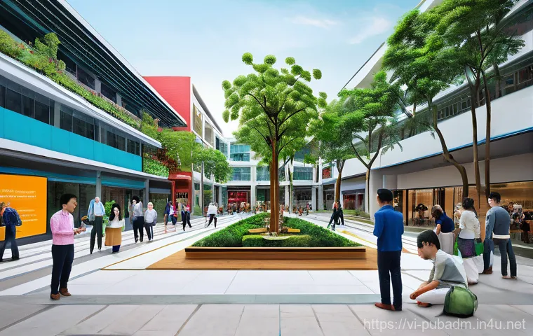 행정학에서의 글로벌 비교 연구 - A contemporary Vietnamese government building with subtle traditional architectural elements, where ...